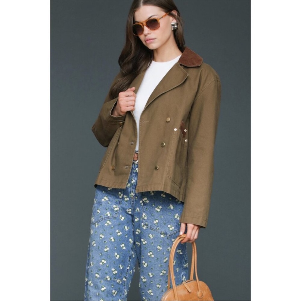 NWT Anthropologie Avec Les Filles Cotton Twill Heritage Chore Coat in Thyme S - Picture 2 of 15
